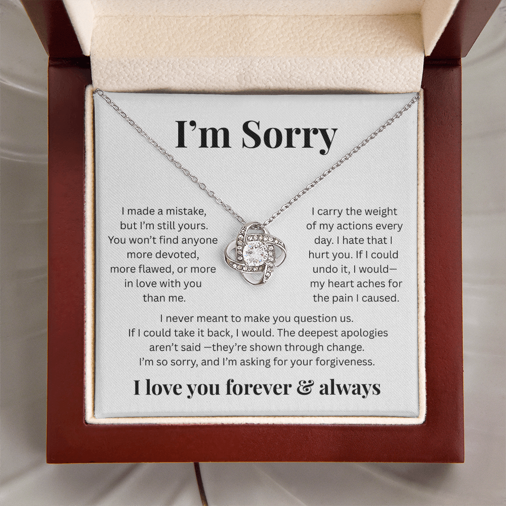 Apologies Love Knot Necklace - Romantic Jewelry Gift for Her