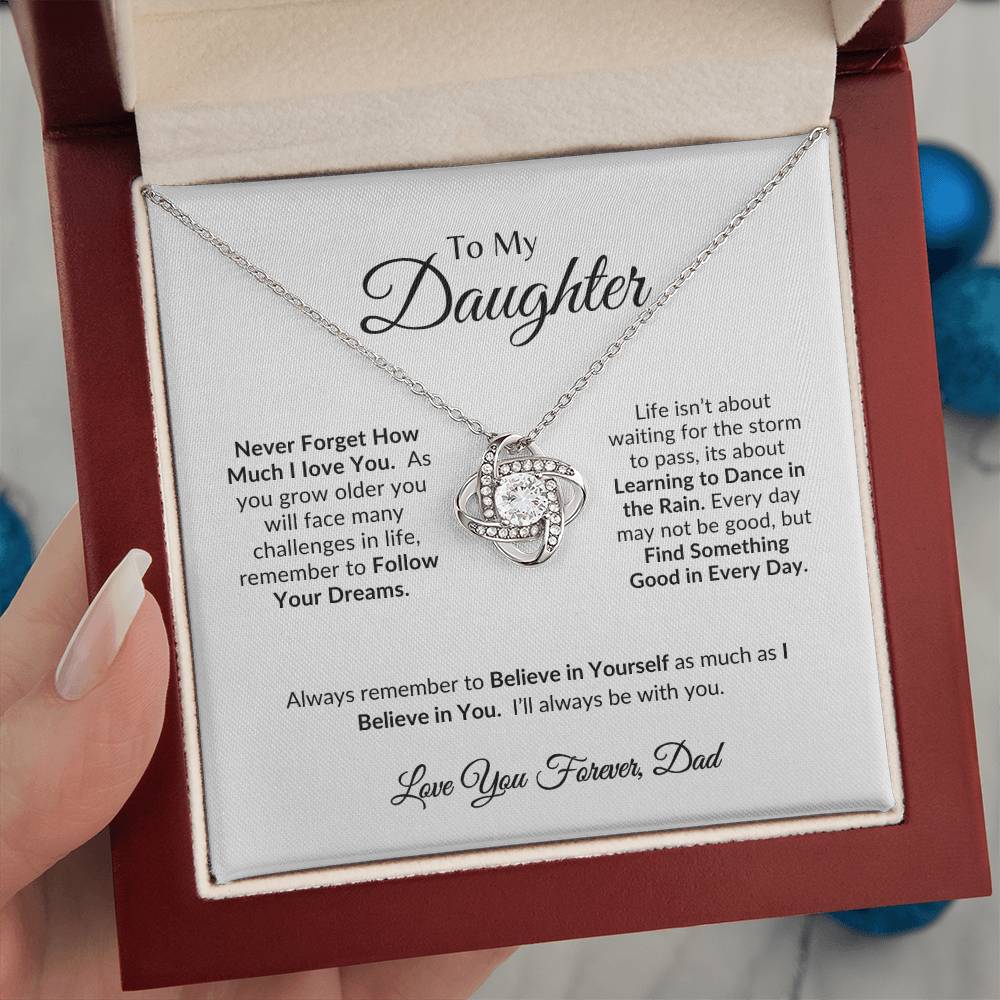 I Love You Forever | Daughter Necklace-Love Knot