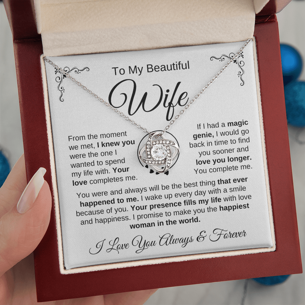 To My Beautiful Wife | You're the Best Thing - Love Knot Necklace