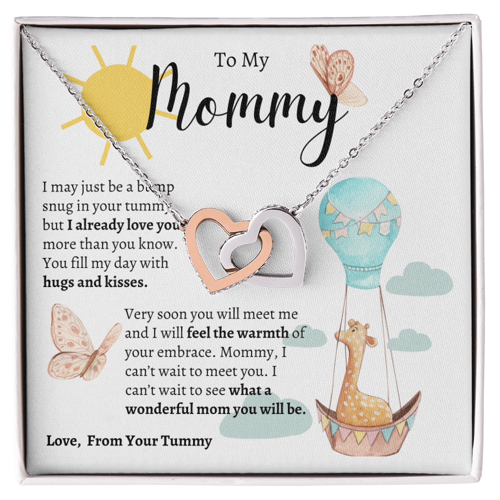 To My Mommy | Baby Shower Gift | Mother's Day - Interlocking Hearts Necklace