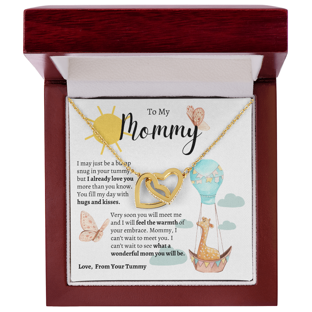 To My Mommy | Baby Shower Gift | Mother's Day - Interlocking Hearts Necklace