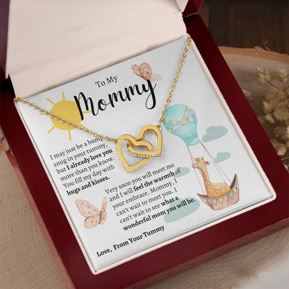 To My Mommy | Baby Shower Gift | Mother's Day - Interlocking Hearts Necklace