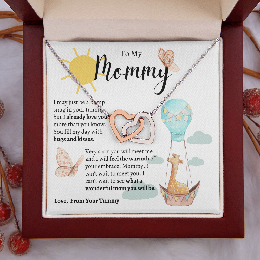 To My Mommy | Baby Shower Gift | Mother's Day - Interlocking Hearts Necklace