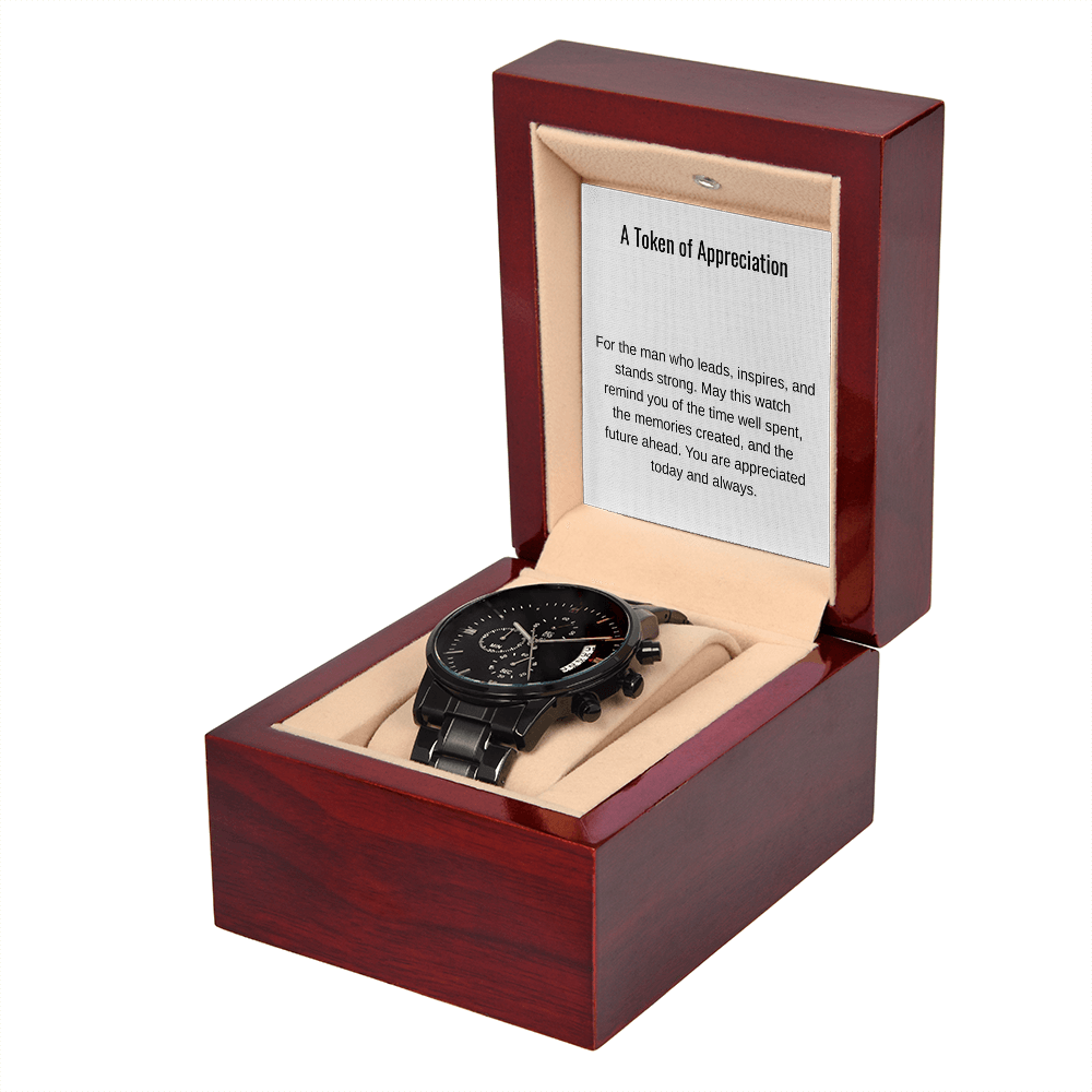 A Token of Appreciation - Black Chronograph Watch