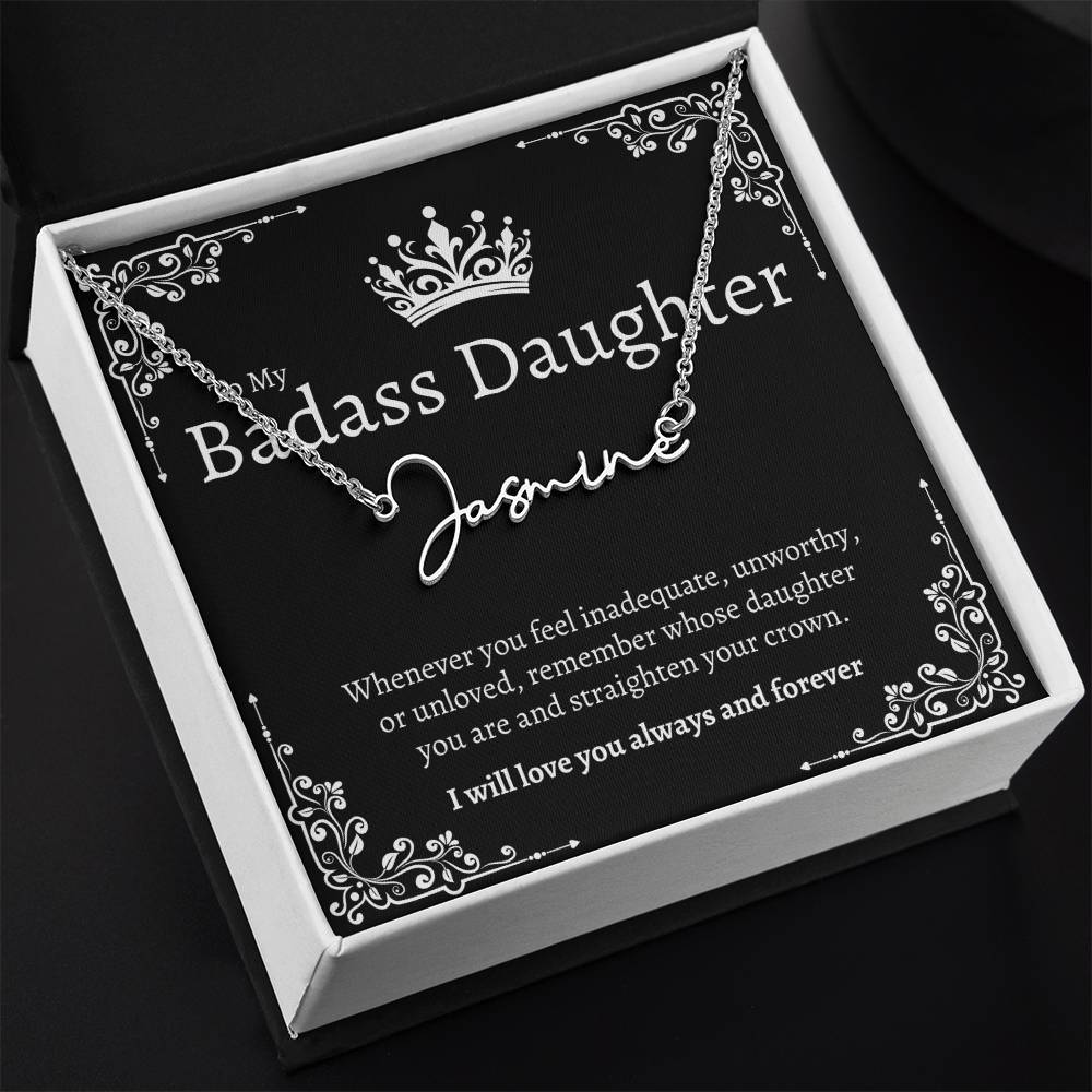 Badass Daughter Name Necklace