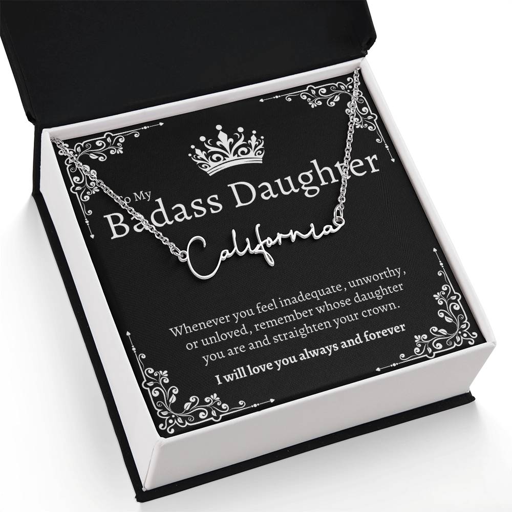 Badass Daughter Name Necklace