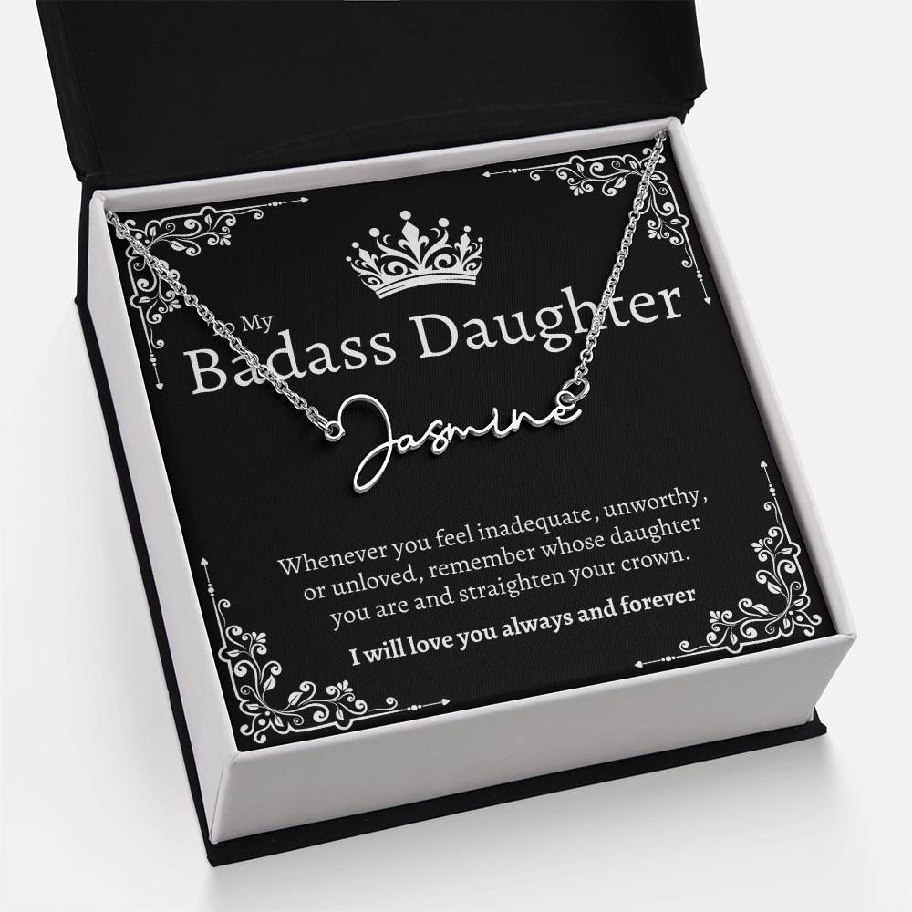 Badass Daughter Name Necklace