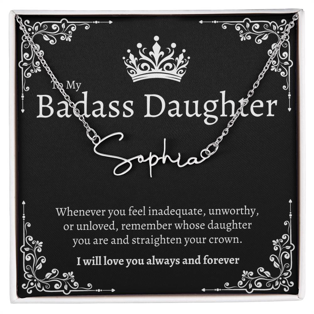 Badass Daughter Name Necklace