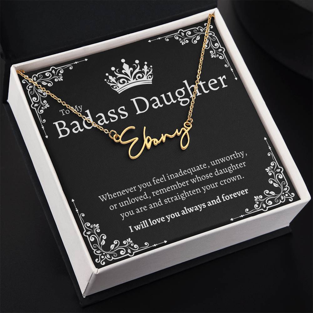 Badass Daughter Name Necklace