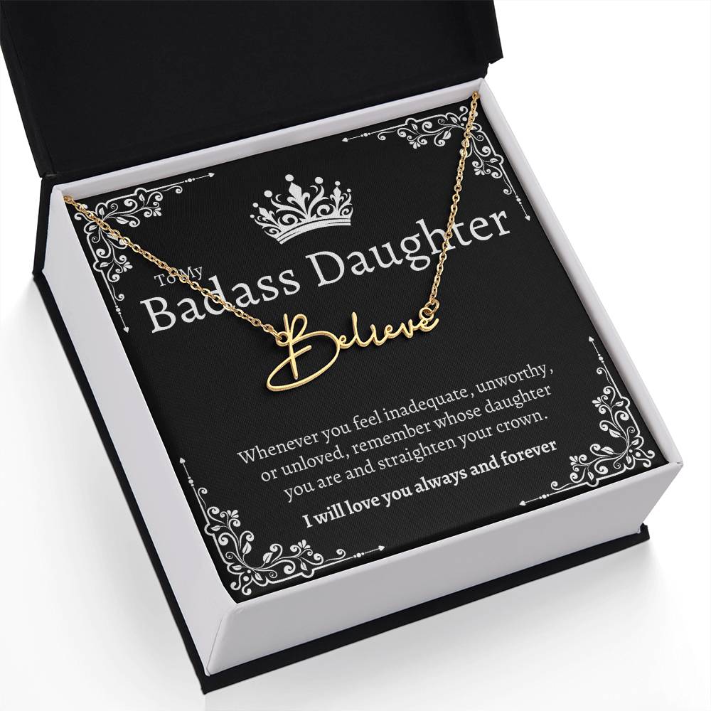 Badass Daughter Name Necklace