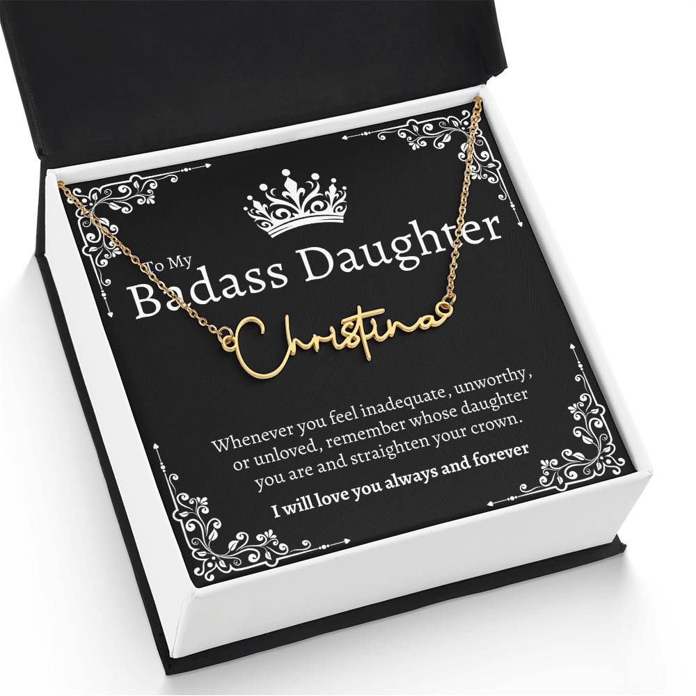 Badass Daughter Name Necklace