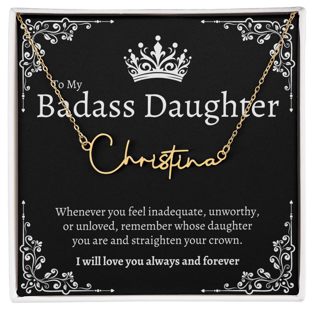 Badass Daughter Name Necklace