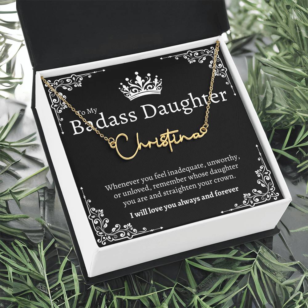 Badass Daughter Name Necklace