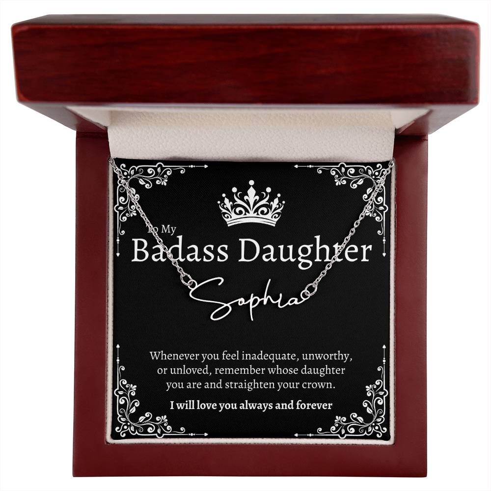 Badass Daughter Name Necklace