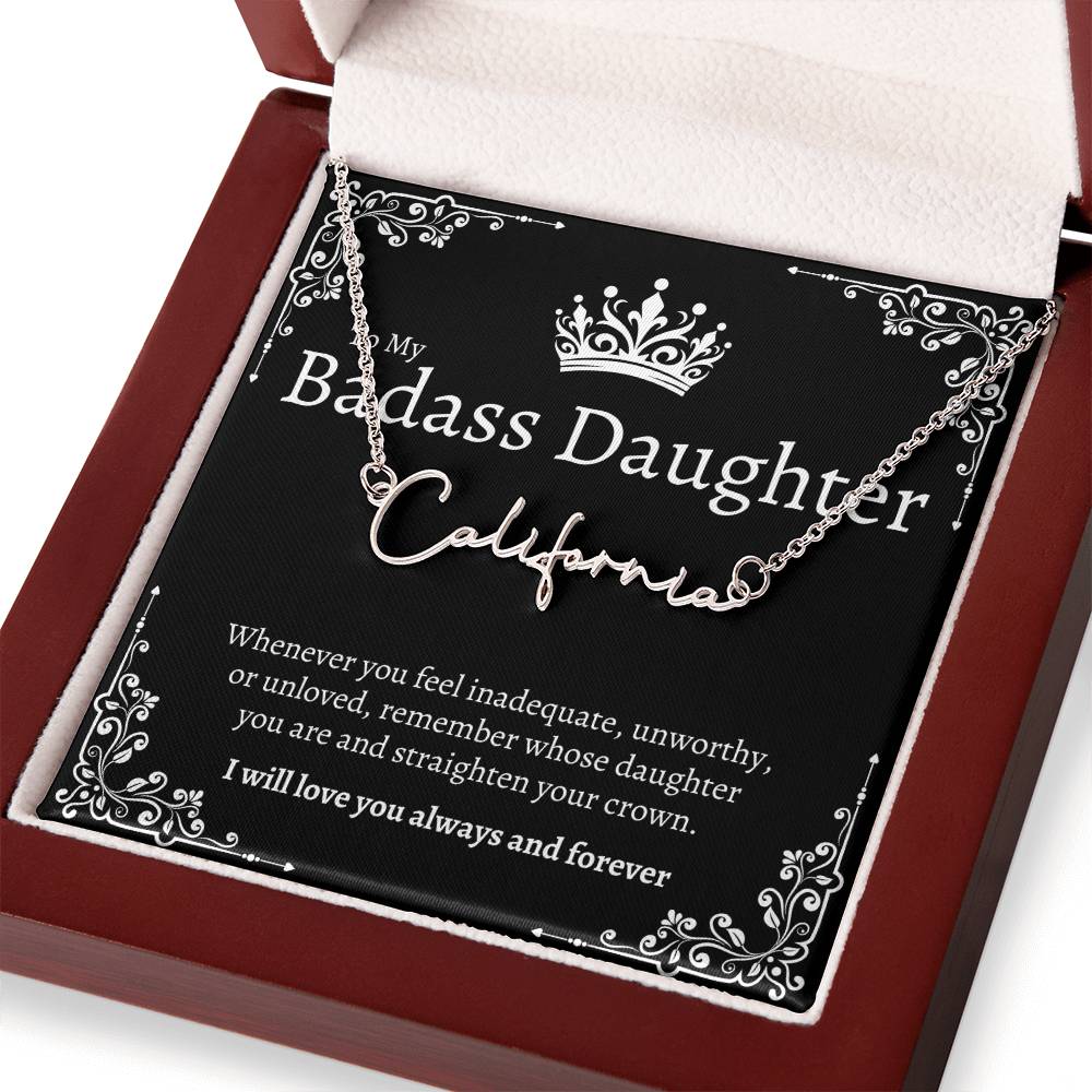 Badass Daughter Name Necklace
