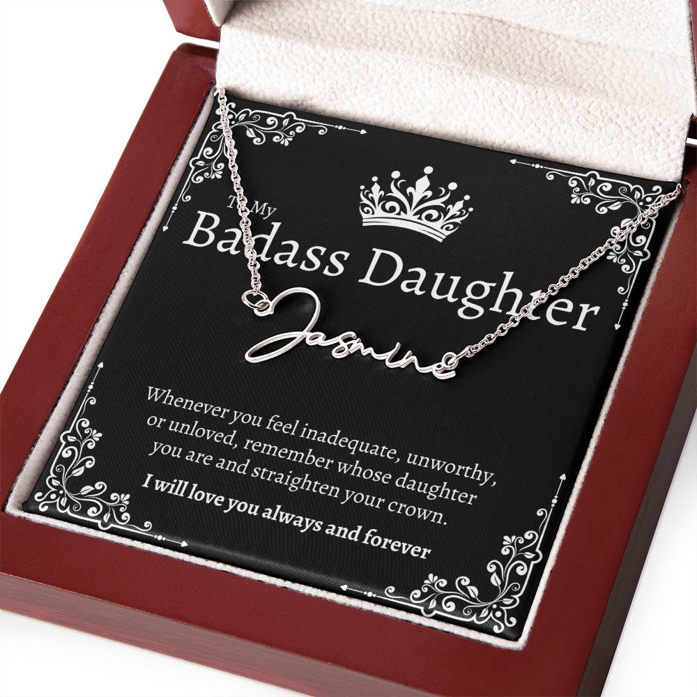 Badass Daughter Name Necklace