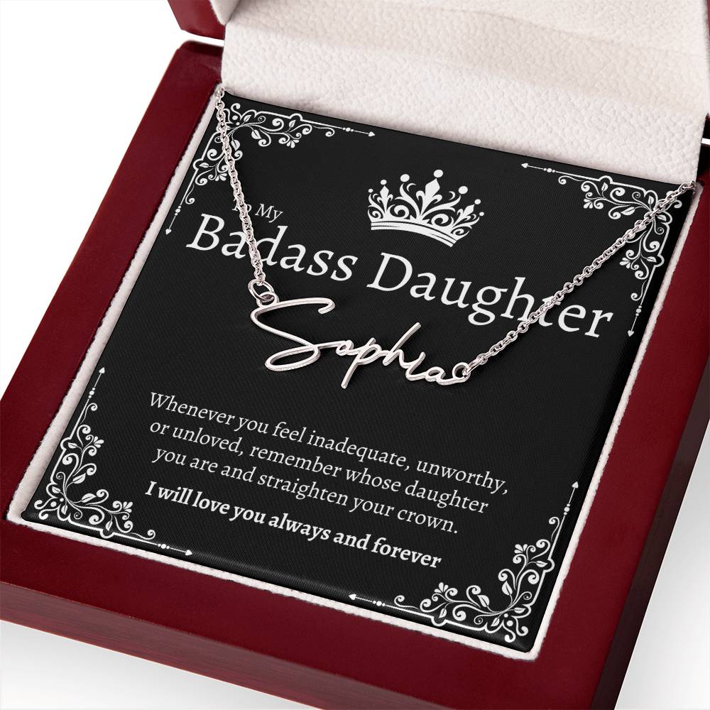 Badass Daughter Name Necklace