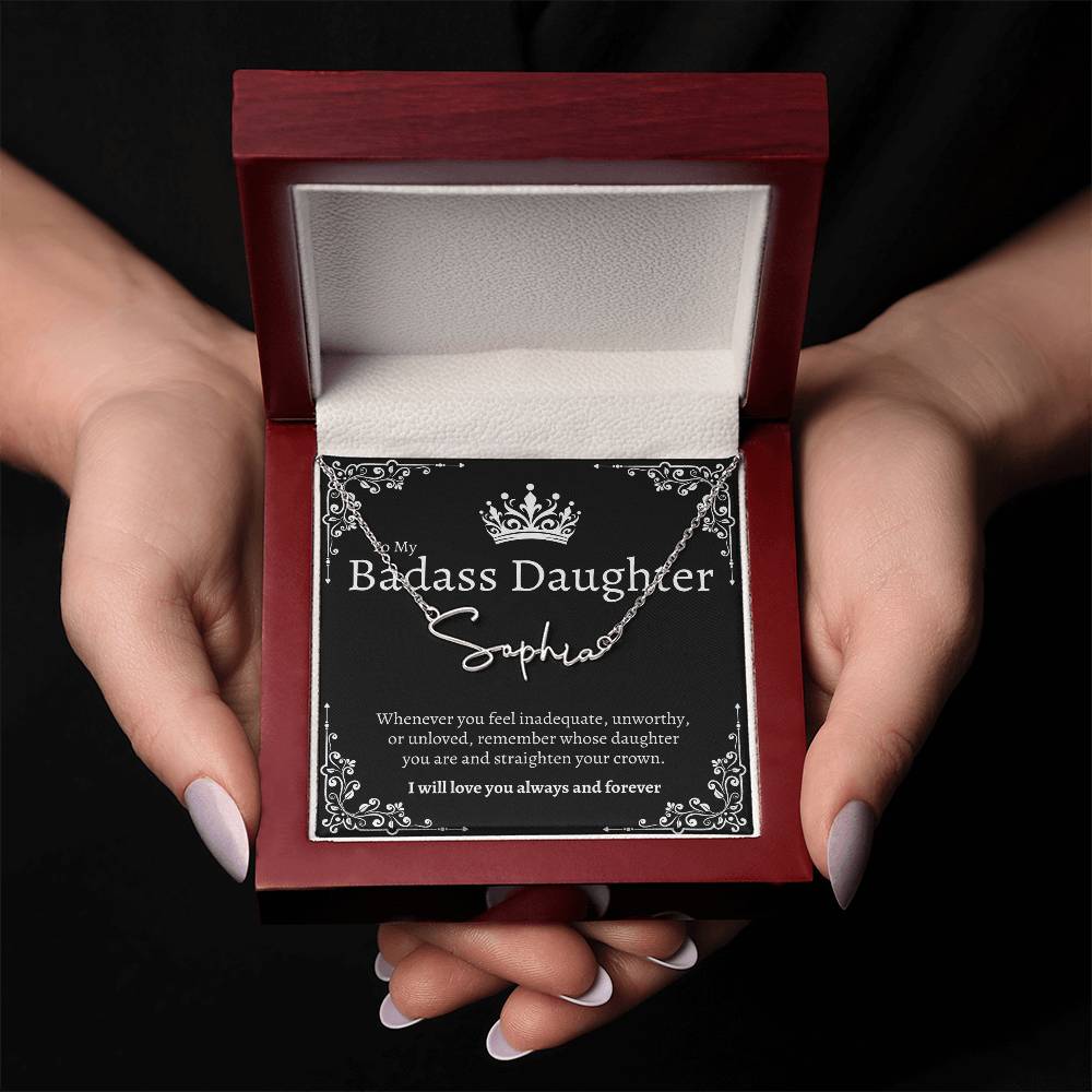 Badass Daughter Name Necklace