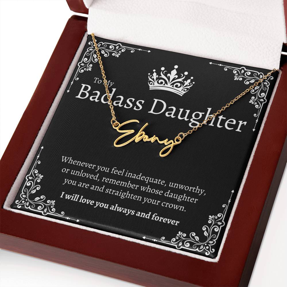 Badass Daughter Name Necklace