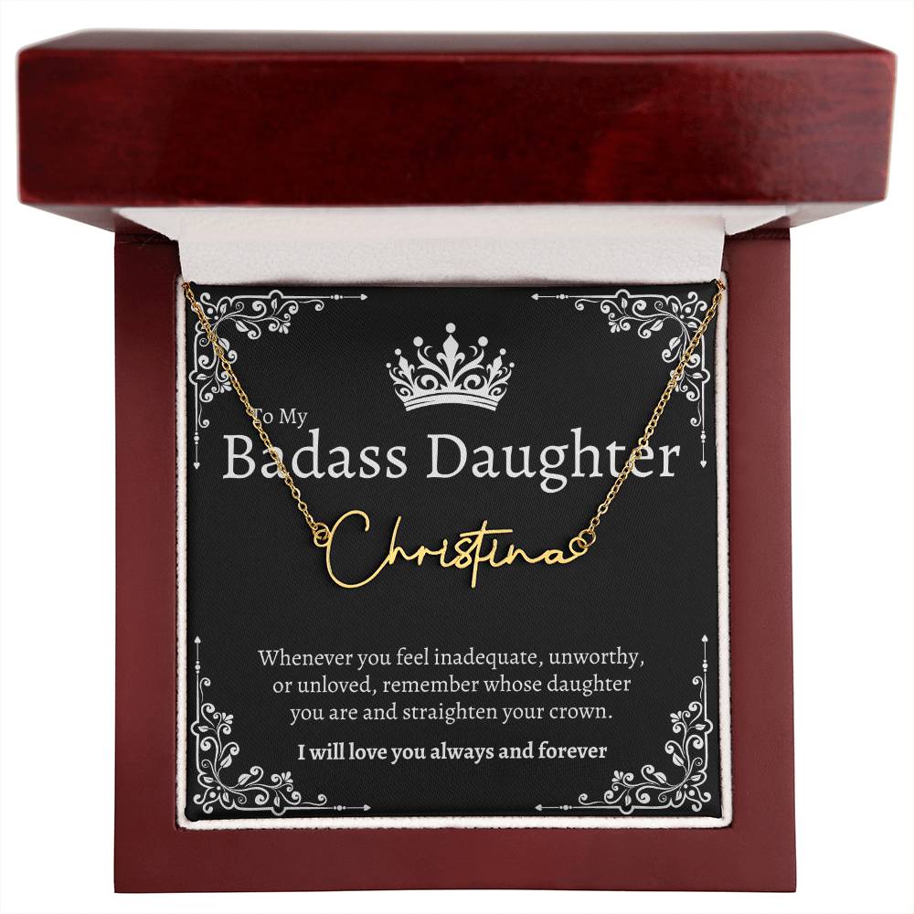 Badass Daughter Name Necklace