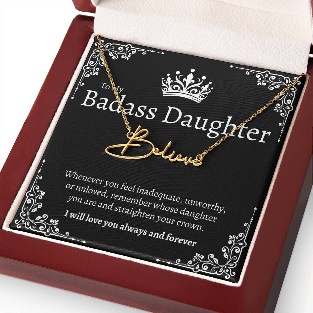 Badass Daughter Name Necklace