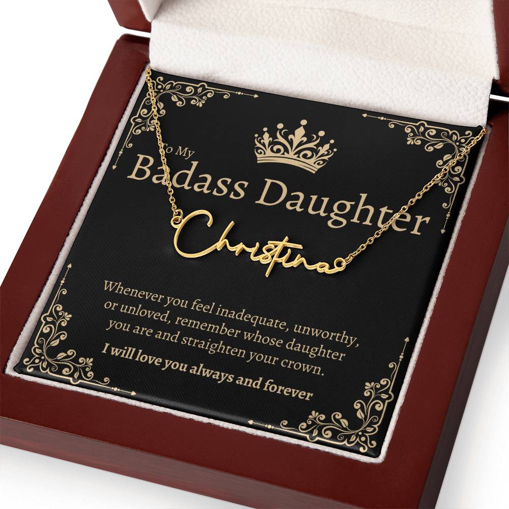 Badass Daughter Name Necklace - GB