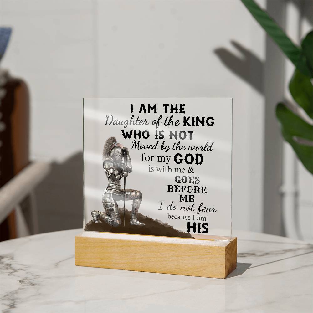 Daughter of the King - Inspirational Religious Acrylic Plaque Gift for Christian Daughters