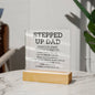Stepped Up Dad | Bonus Dad | Father's Day - Plaque