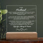 To My Husband - I Can't Live Without You - Acrylic Plaque with LED Base