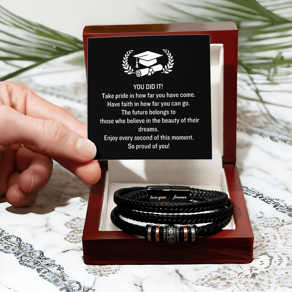 Graduation Gift for Son | You DID IT! - Love You Forever Bracelet BW