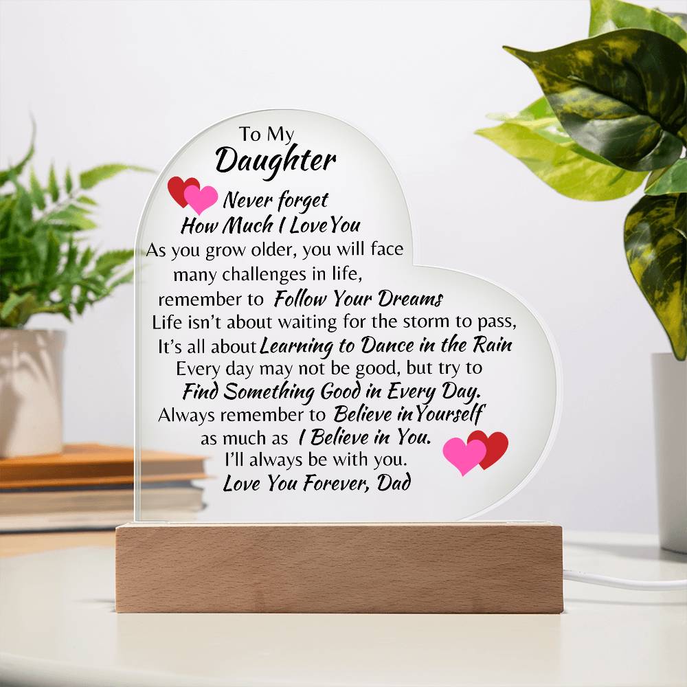 To My Daughter | Love You Forever - Acrylic Plaque