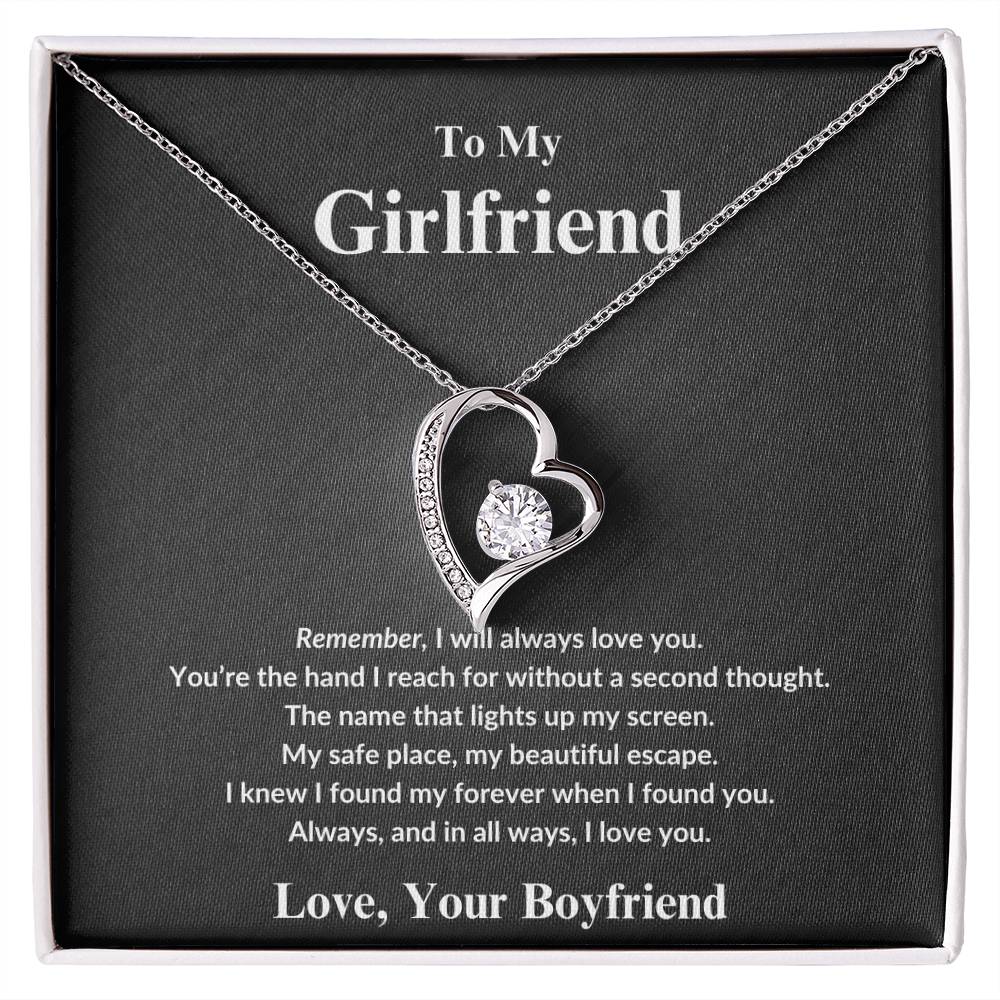 To My Girlfriend, You're the Hand I Reach For - Forever Love Necklace