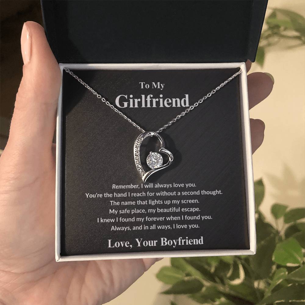 To My Girlfriend, You're the Hand I Reach For - Forever Love Necklace