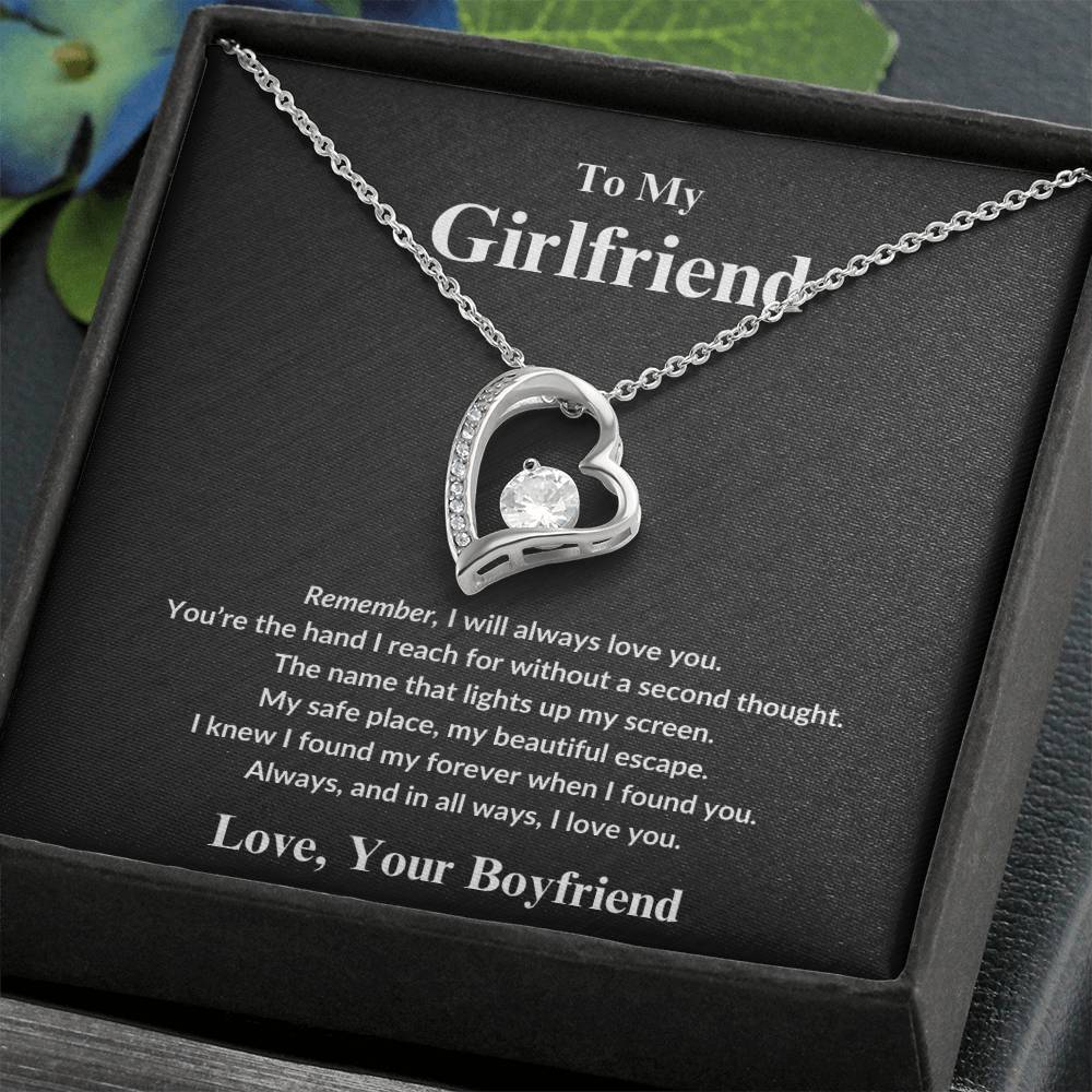To My Girlfriend, You're the Hand I Reach For - Forever Love Necklace