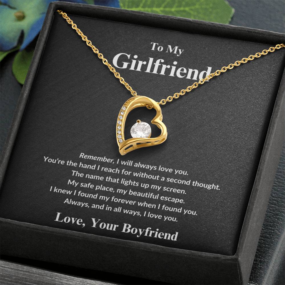 To My Girlfriend, You're the Hand I Reach For - Forever Love Necklace