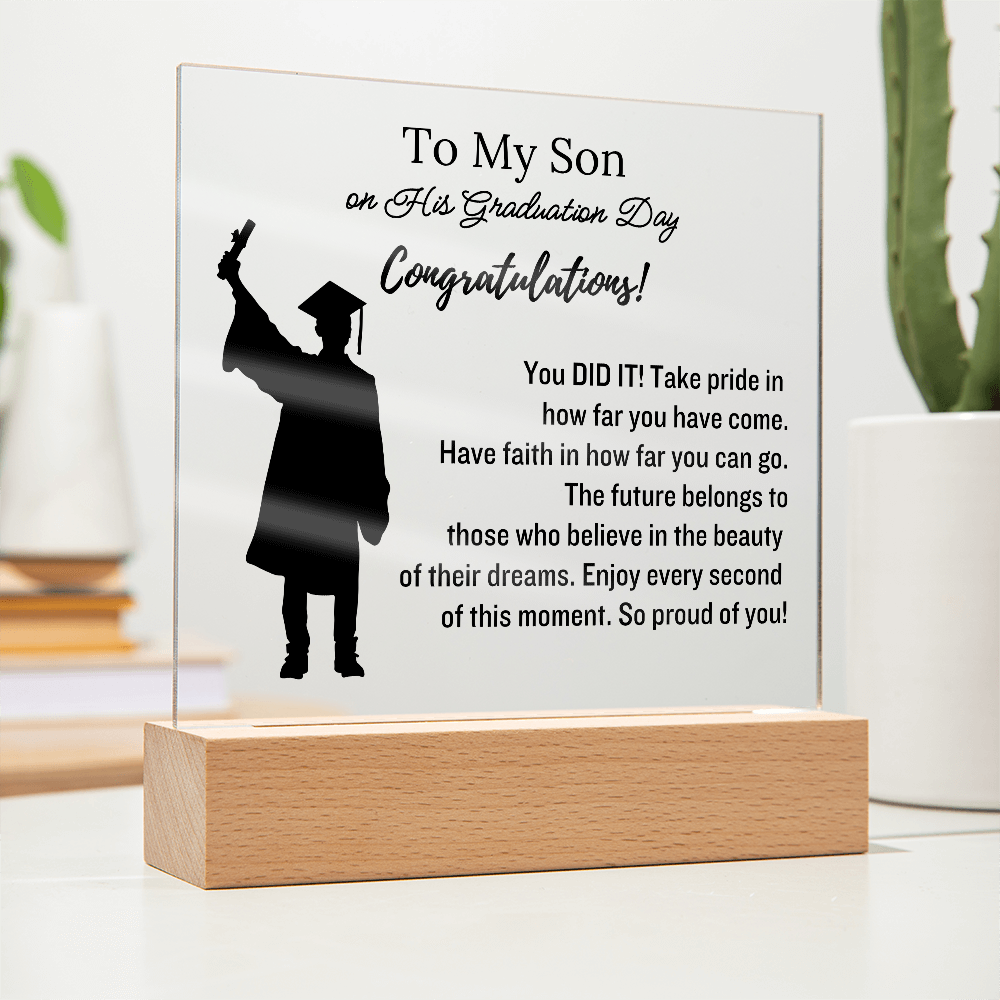 To My Son | You Did It! Graduation - Acrylic Plaque