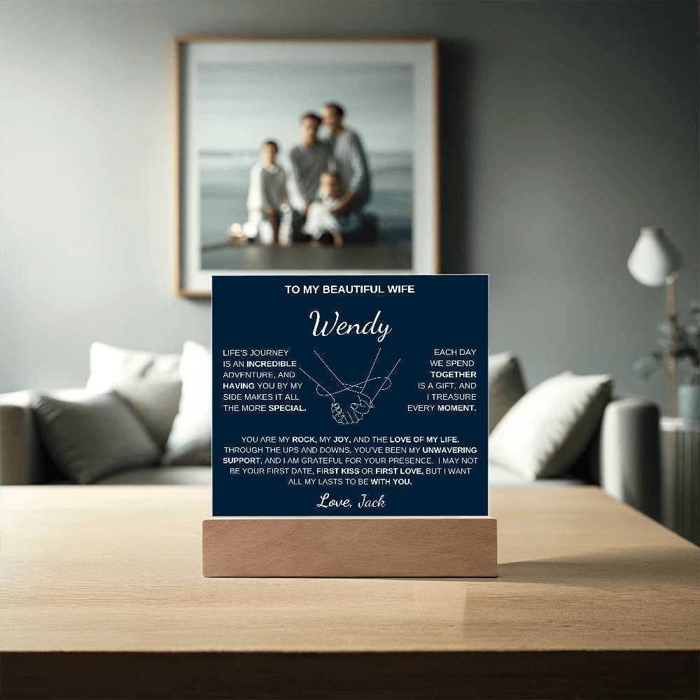 To My Beautiful Wife | My Rock - Acrylic Plaque
