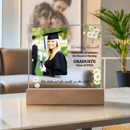 She Believed She Could, So She Did! Graduation Acrylic Plaque