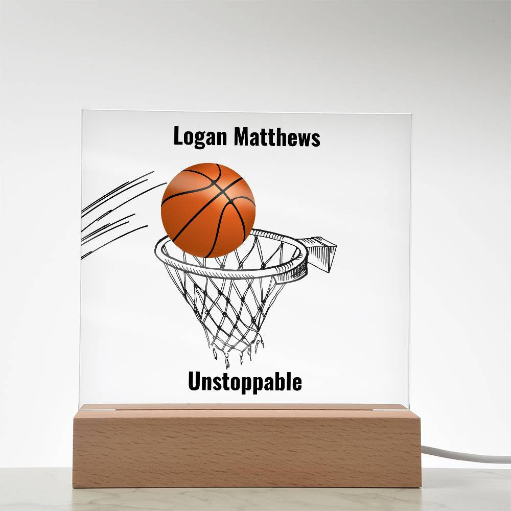Nothing But Net | Personalized Basketball Acrylic Plaque