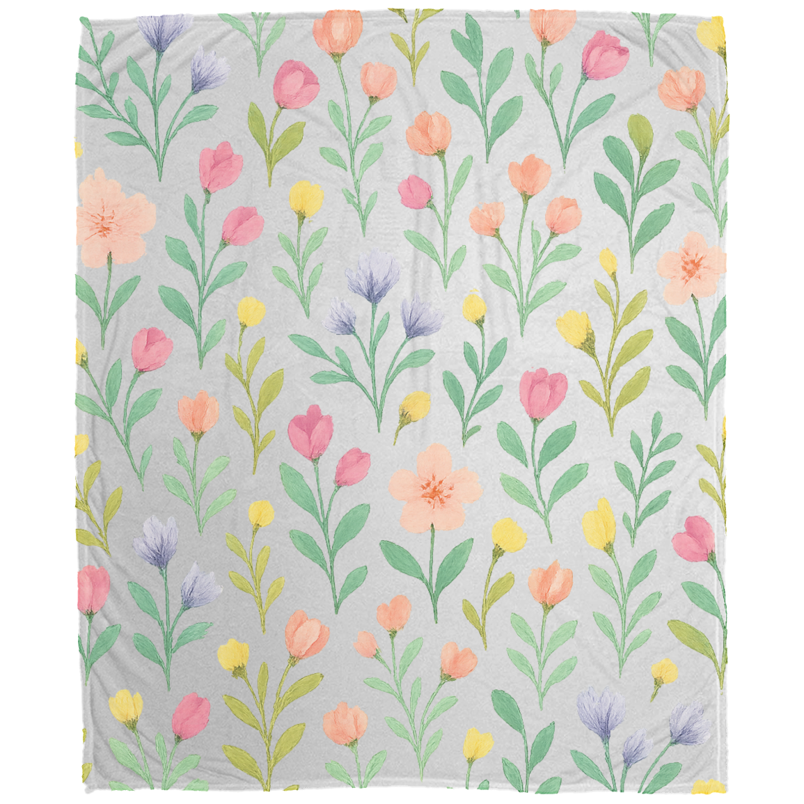 Luxurious Floral Print Fleece Blanket - Ultra Soft & Cozy Throw