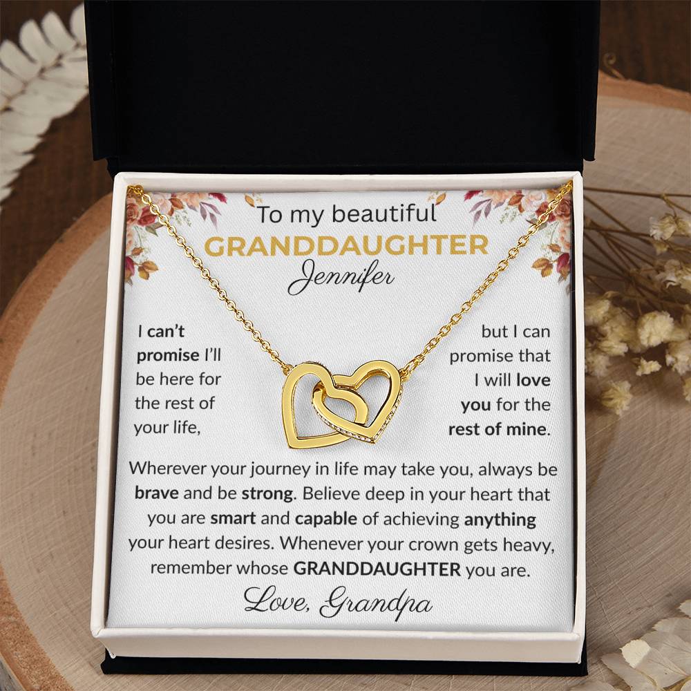 Granddaughter Gift - Beautiful Custom Gift Set F - Interlocking Heart Necklace