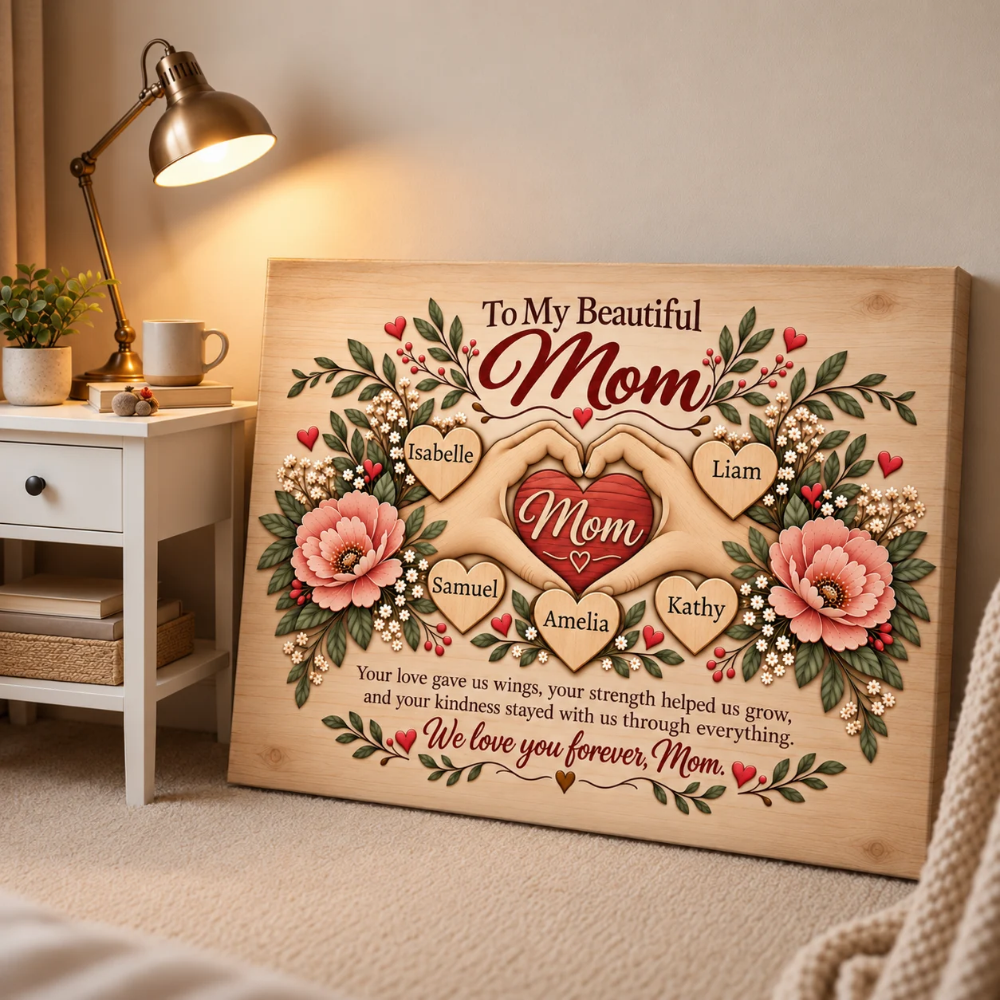 To My Beautiful Mom Canvas – Personalized Gift From Children