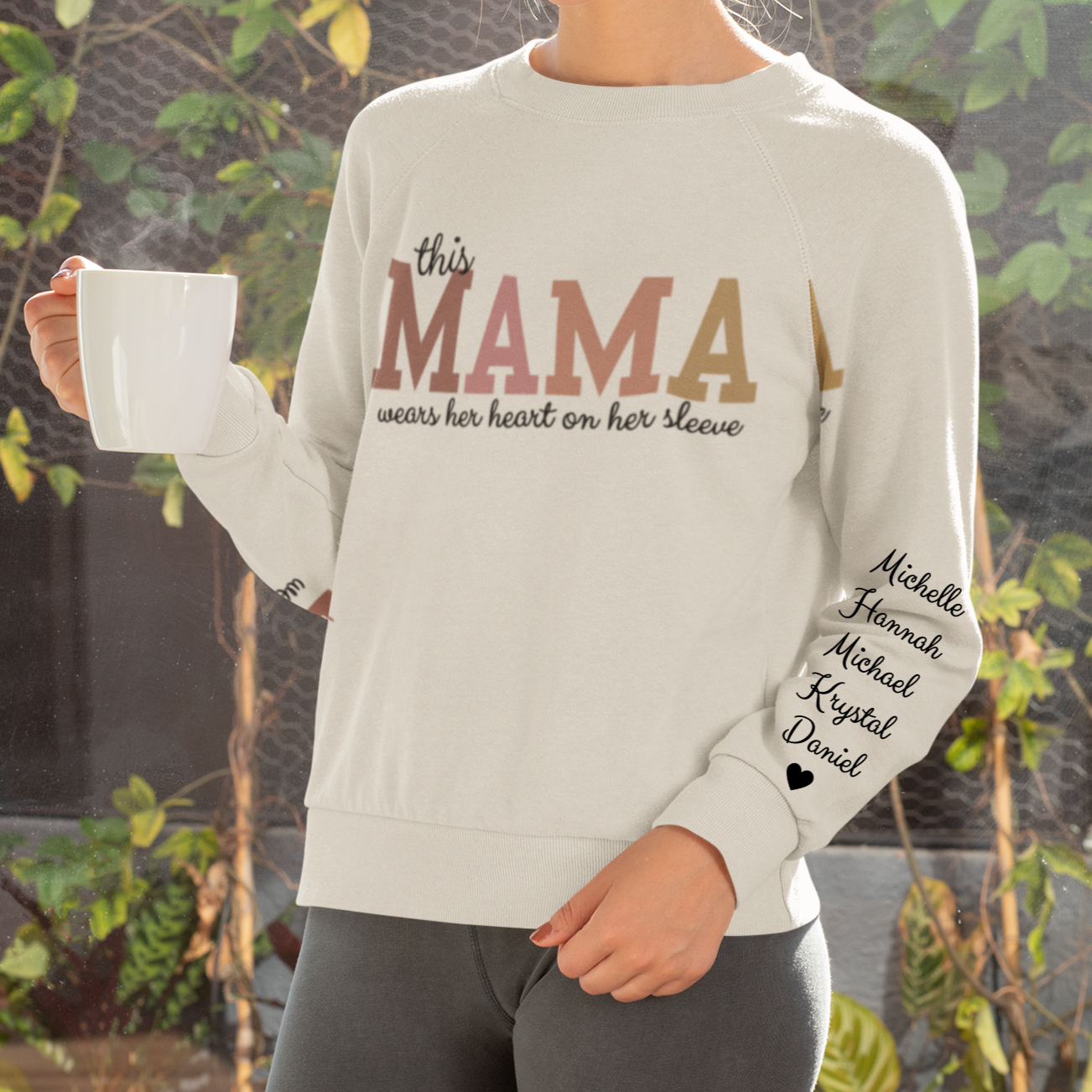 This Mama Wears Her Heart on Her Sleeve - Sweatshirt