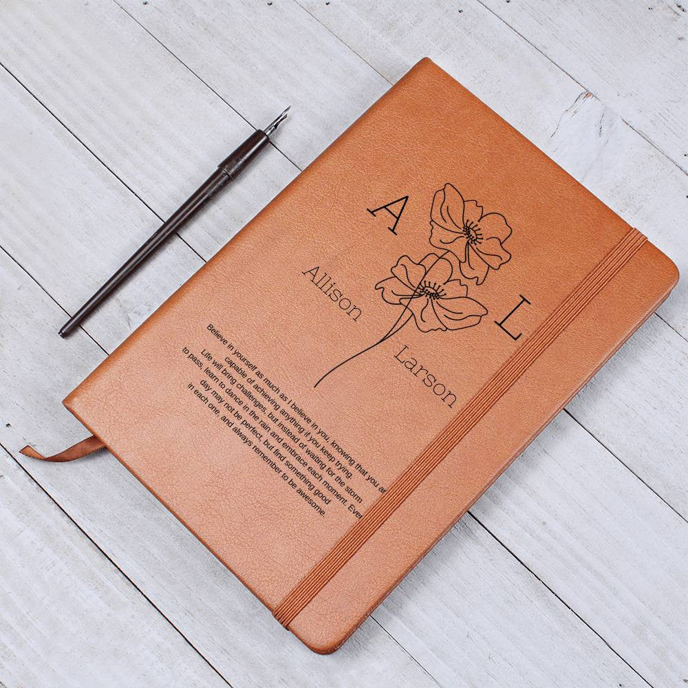 "Personalized Leather Journal" - Graduation Gift