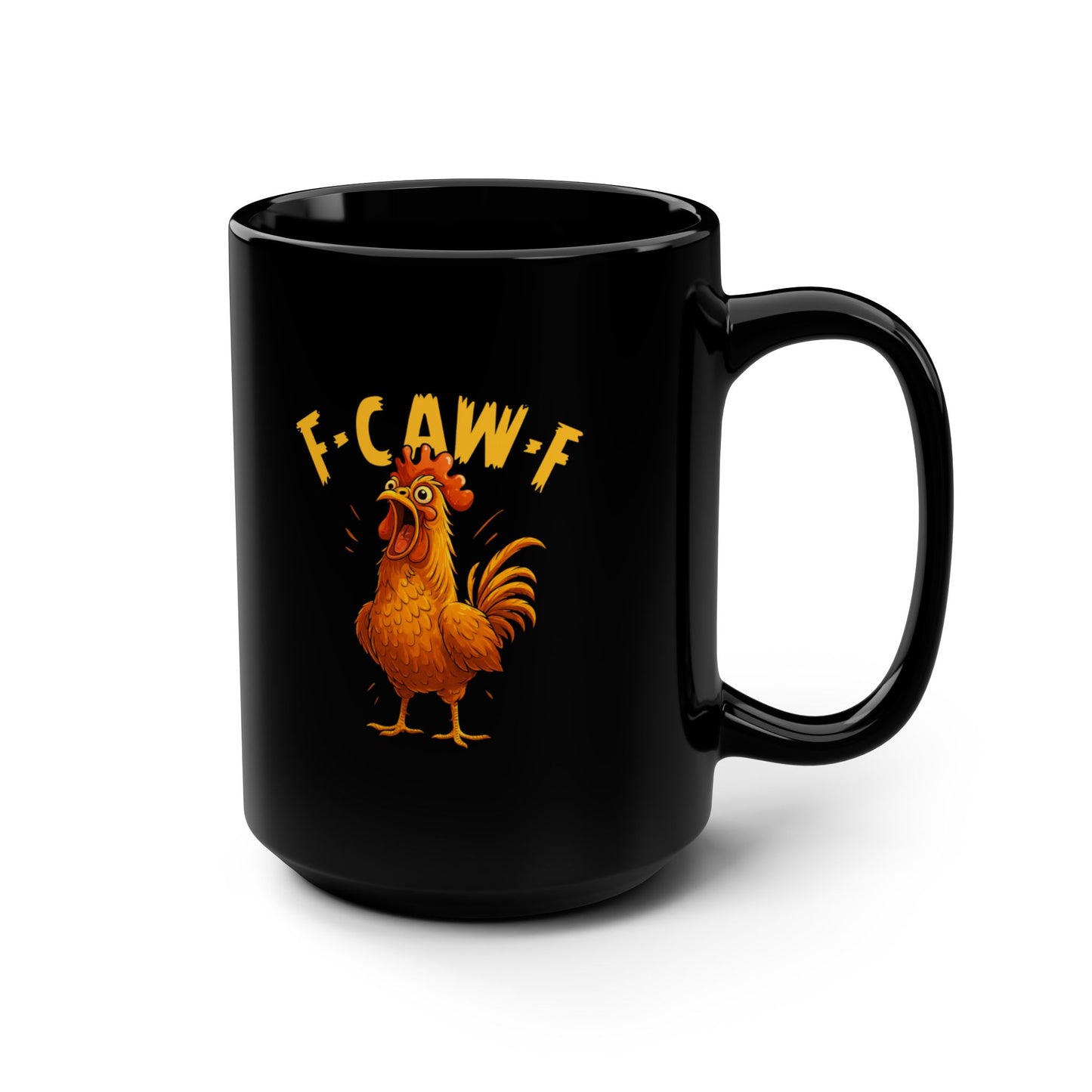 Black Chicken Mug - 15oz Ceramic Coffee Mug with Glossy Finish