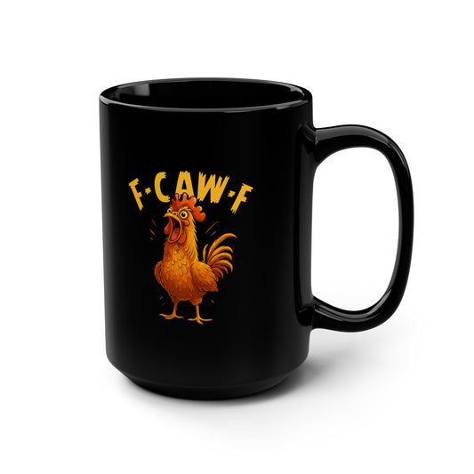 Black Chicken Mug - 15oz Ceramic Coffee Mug with Glossy Finish