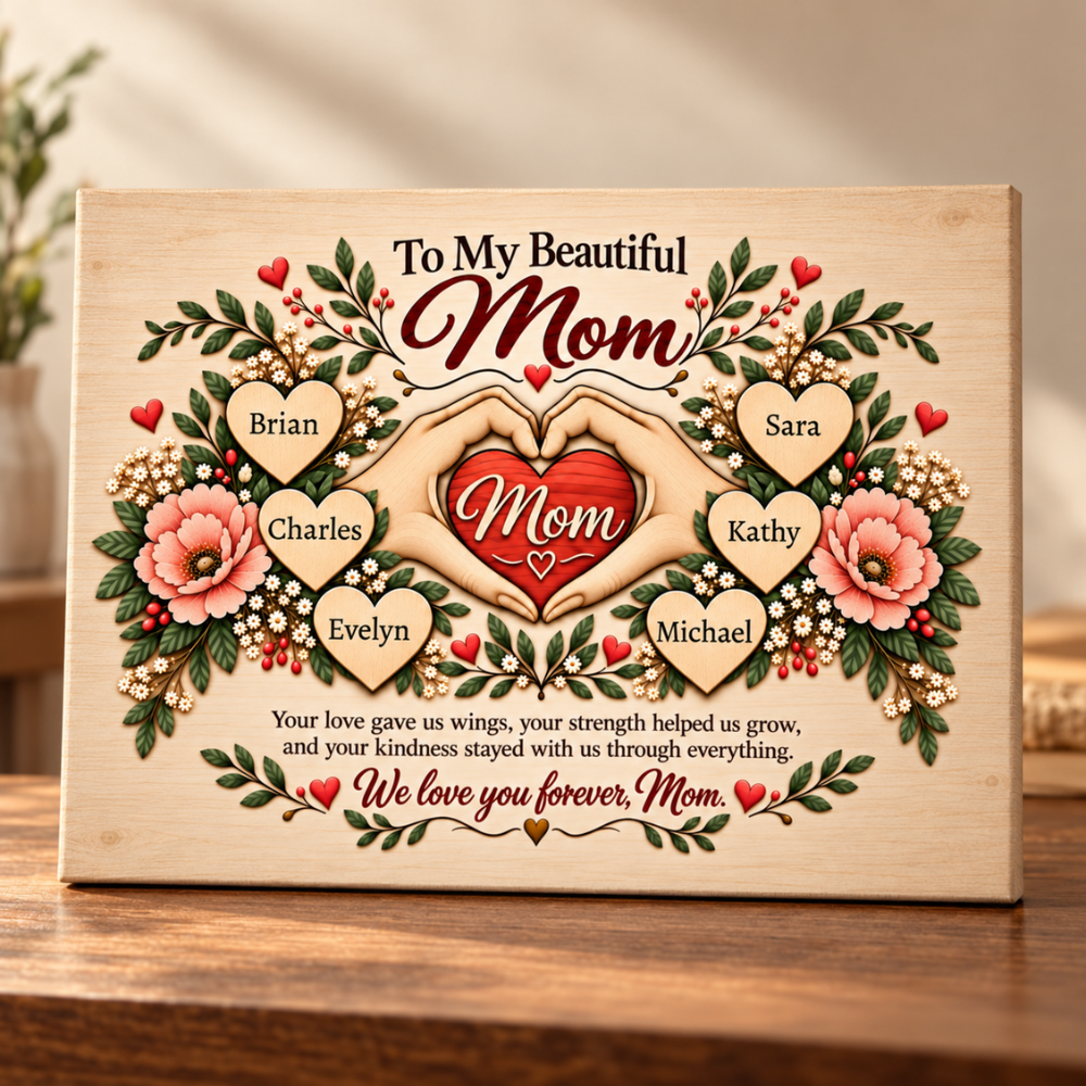 To My Beautiful Mom Canvas – Personalized Gift From Children