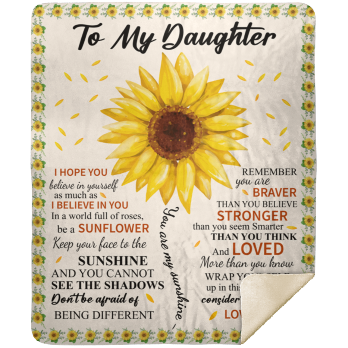 To My Daughter Blanket - You Are My Sunshine