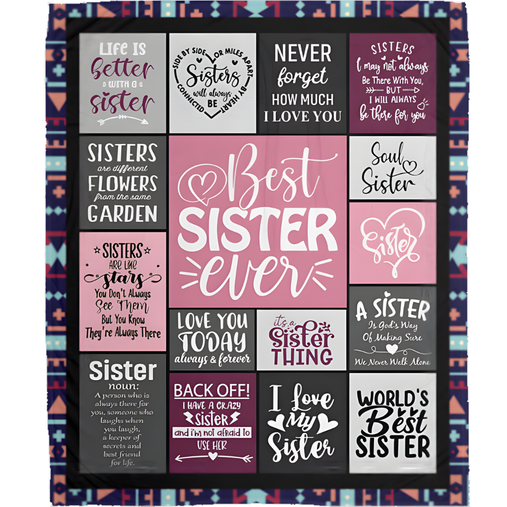 The "Best Sister Ever" Plush Fleece Throw Blanket - The Ultimate Gift of Comfort & Connection