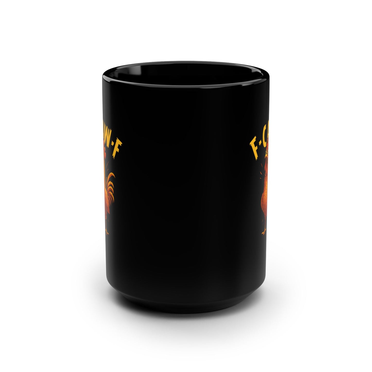Black Chicken Mug - 15oz Ceramic Coffee Mug with Glossy Finish